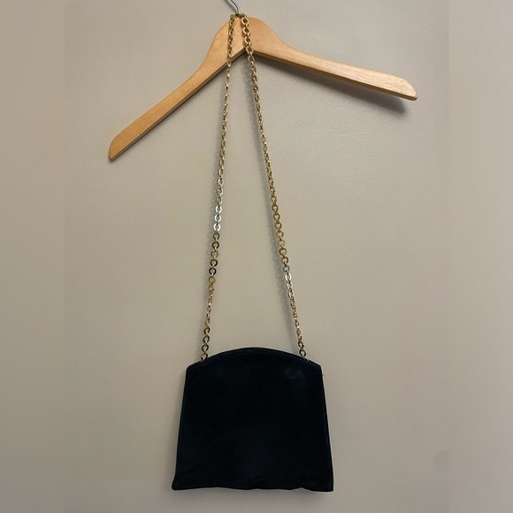 Salvatore Ferragamo Handbags - Salvatore Ferragamo Chain Shoulder Black Formal Suede Leather Women Very Rare